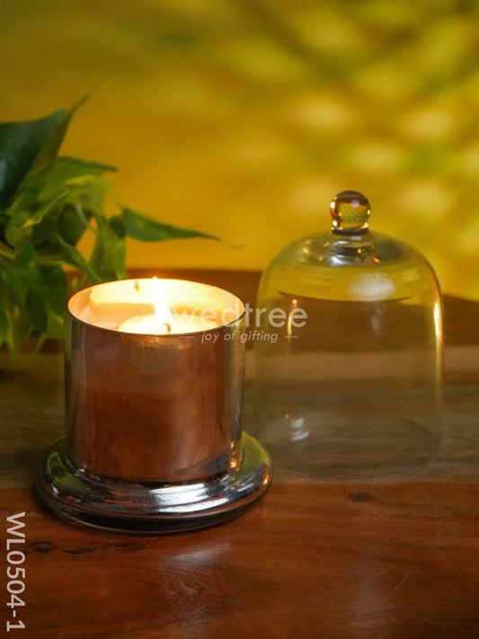 Domed Glass Scented Soy wax Jar (Metallic) - WL0504