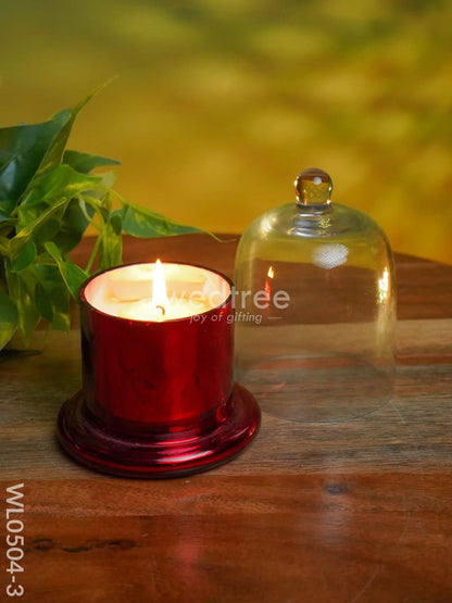 Domed Glass Scented Soy wax Jar (Metallic) - WL0504