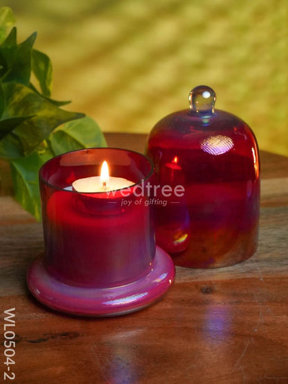 Domed Glass Scented Soy wax Jar (Metallic) - WL0504