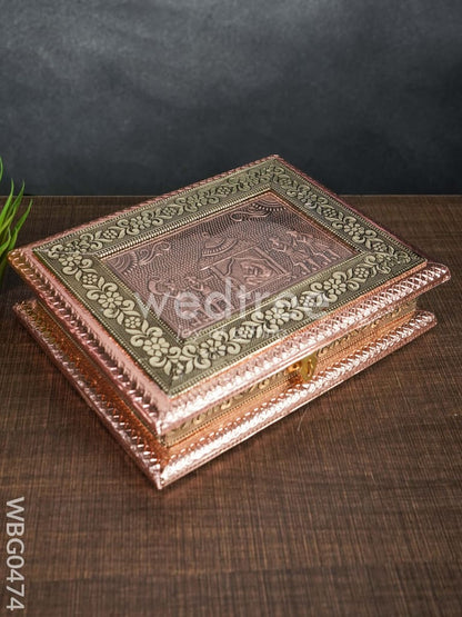 Dry Fruit Box - Copper Embossed Palanquin - WBG0474