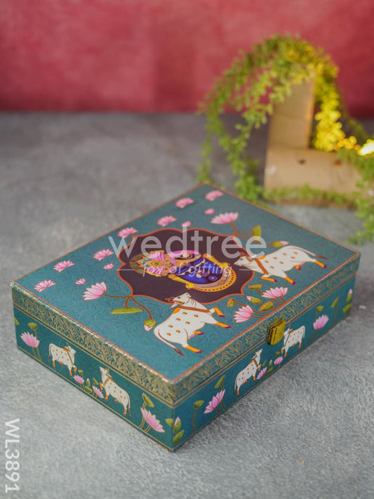 Dry Fruit Box ft. Shrinathji & 4 Glass Jars - WL3891