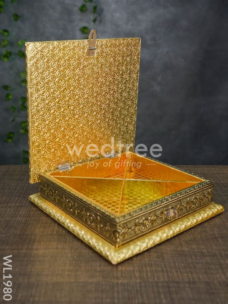 Dry Fruit Box - Oxidised Floral White 8x8 - WL1980