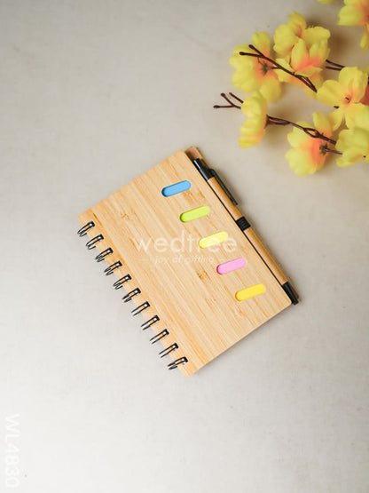 Eco Friendly Gift Set( Bamboo Diary, Sticky Notes, Bamboo Keychain, Pen) - WL4830