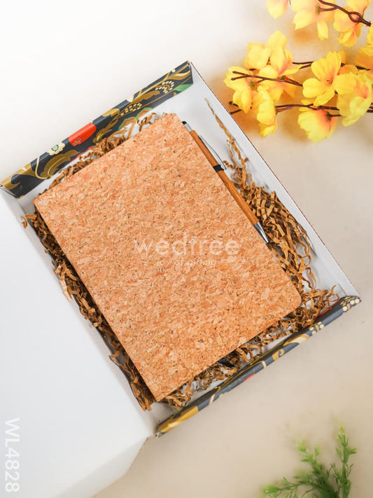 Eco Friendly Gift Set (Cork Diary, Bamboo Pen) - WL4828