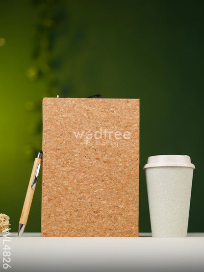 Eco Friendly Gift Set (Cork Recycled Paper Diary, Bamboo Pen, Crop Husk Coffee Sipper) - WL4826