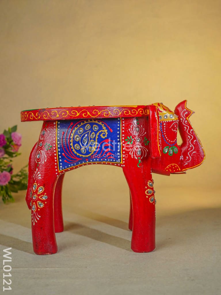 Elephant stool - 8 inch - Multicolour - WL0121
