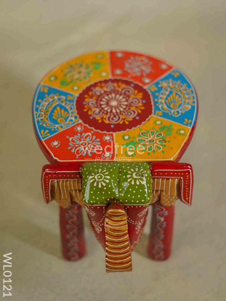 Elephant stool - 8 inch - Multicolour - WL0121