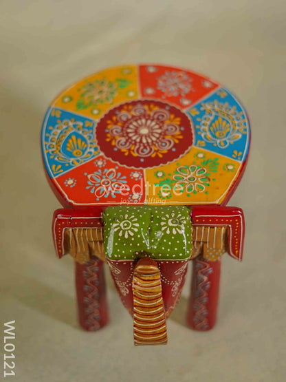 Elephant stool - 8 inch - Multicolour - WL0121