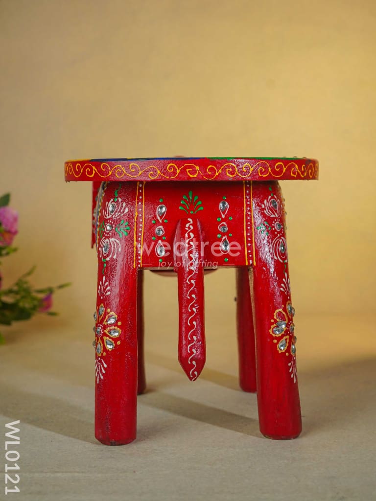 Elephant stool - 8 inch - Multicolour - WL0121
