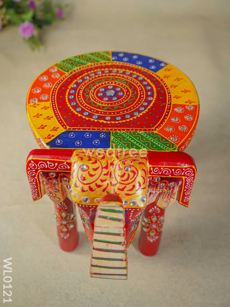 Elephant stool - 8 inch - Multicolour - WL0121