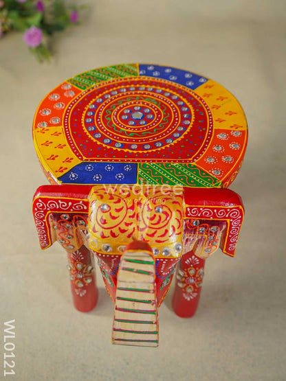 Elephant stool - 8 inch - Multicolour - WL0121