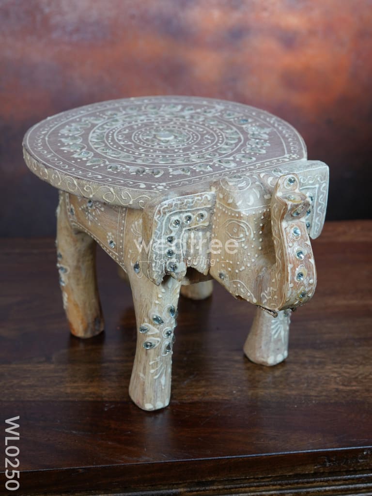 Elephant stool - 8 inch (White) - WL0250