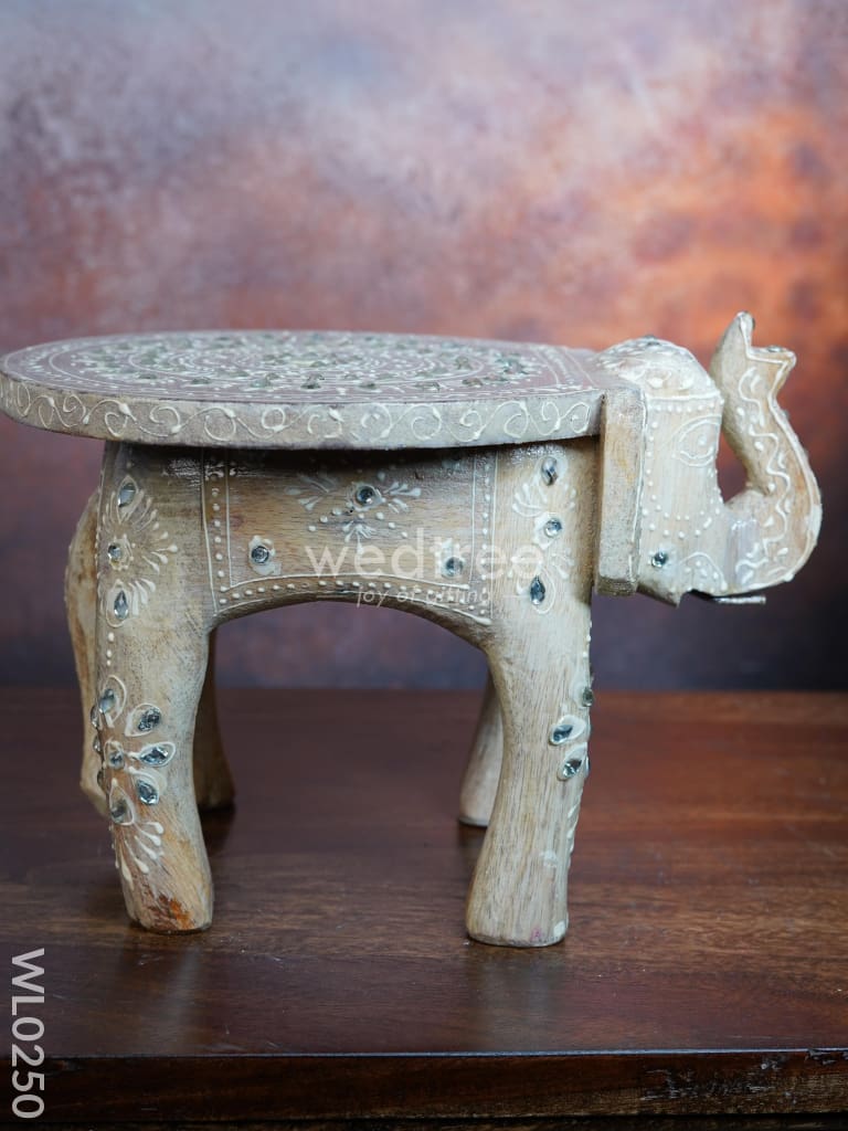Elephant stool - 8 inch (White) - WL0250