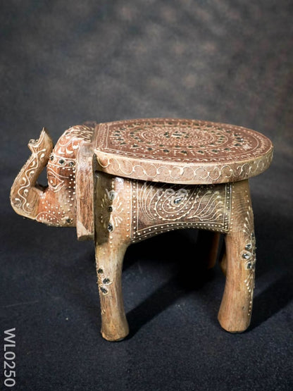 Elephant stool - 8 inch (White) - WL0250