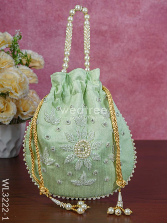 Embroidered Potli Bags with Beaded Handle  - WL3222