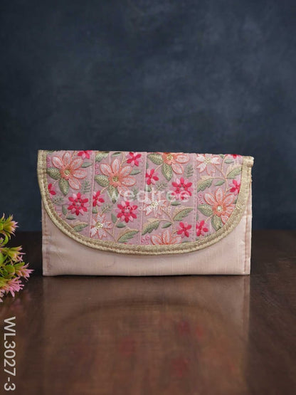 Envelope Style Sling Bag with Floral Embroidery - WL3027