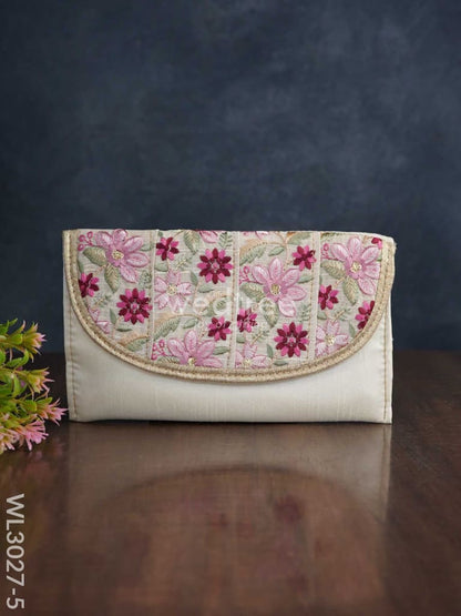 Envelope Style Sling Bag with Floral Embroidery - WL3027