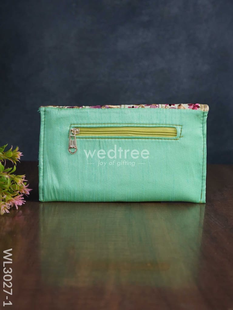 Envelope Style Sling Bag with Floral Embroidery - WL3027