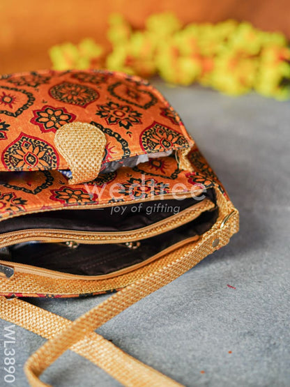 Fabric Sling Bag with Floral Prints - WL3890