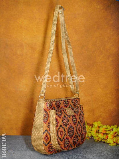 Fabric Sling Bag with Floral Prints - WL3890