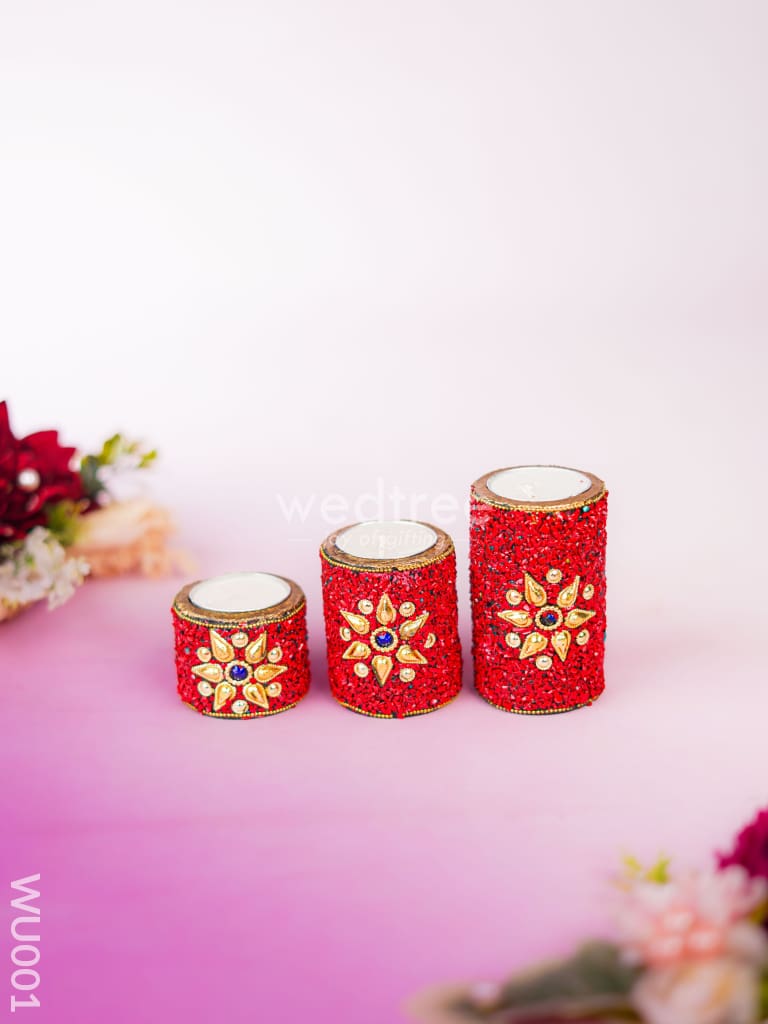 Festive Combo - Brass Tray with Dry Fruits & Wooden Candle Holder - WU001