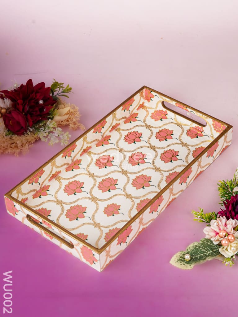 Festive Combo - Lotus Tray with Floral Jar & Dry Fruits - WU002