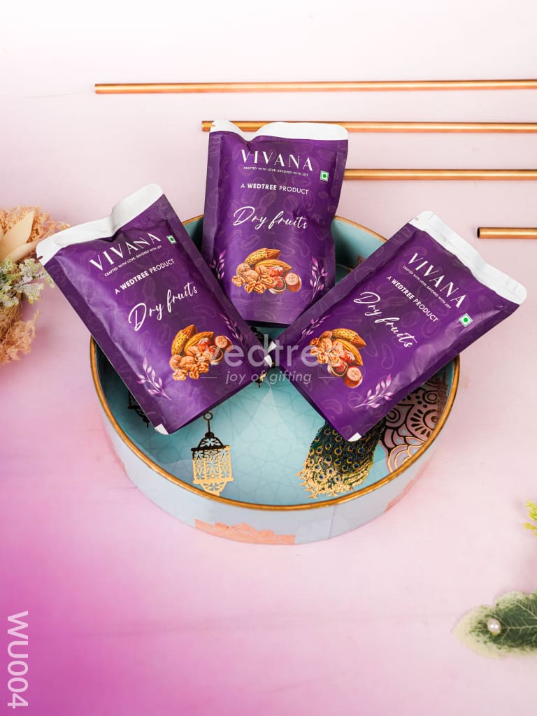 Festive Combo - Peacock Tray with Candle Holder & Dry Fruits - WU004