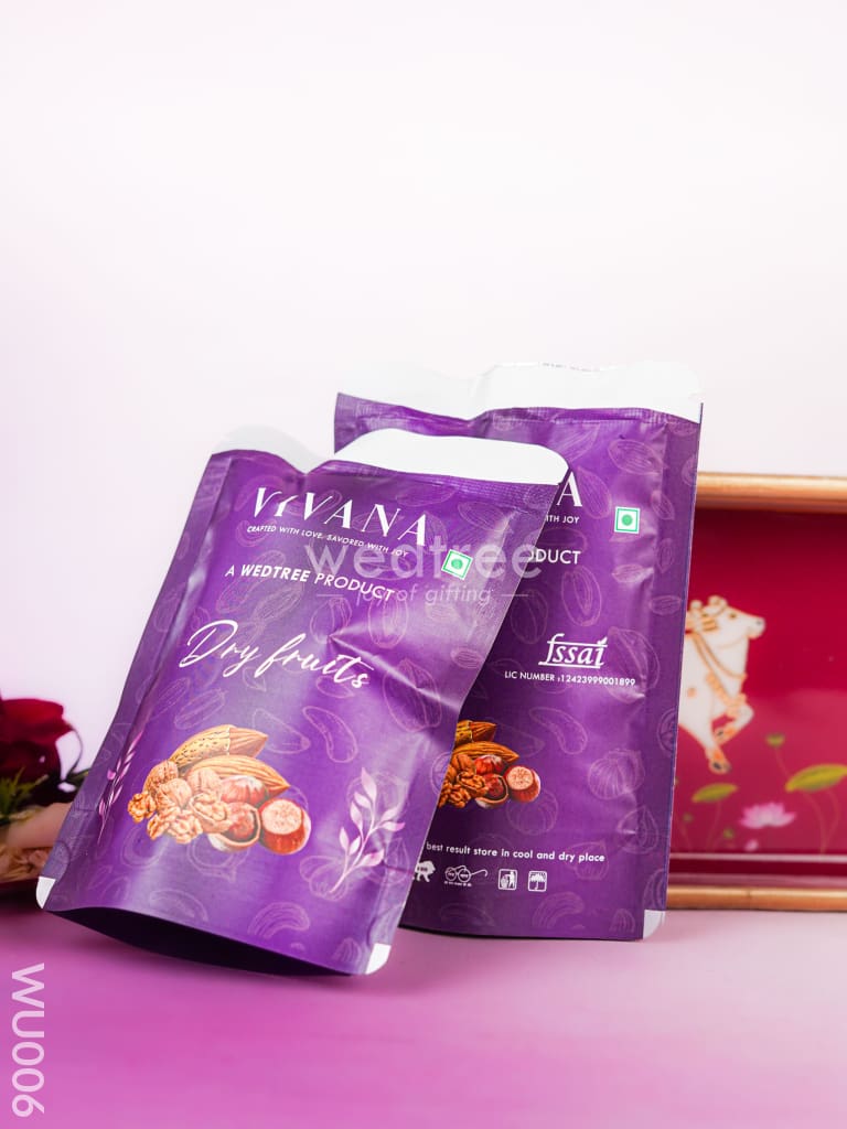 Festive Combo - Pichwai Tray with Dry Fruit Jar & Dry Fruits - WU006