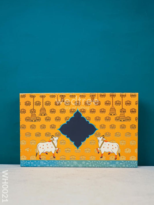 Flip Top 4 Line Jumbo Box - Yellow Cow Print - WH0021