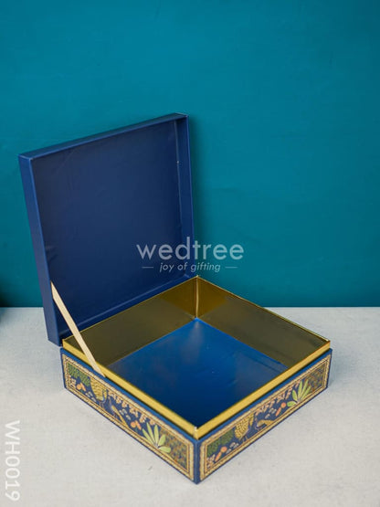 Flip Top Box - Blue Madhubani Print - WH0019