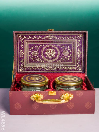 Floral 2 Jar Dry Fruit Box - WL4896