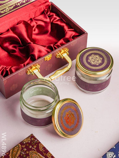 Floral 2 Jar Dry Fruit Box - WL4896