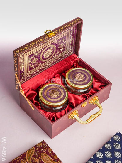 Floral 2 Jar Dry Fruit Box - WL4896