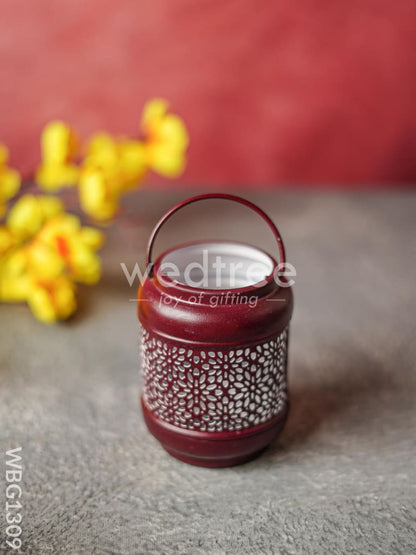 Floral Cylindrical Votive with Handle - WBG1309