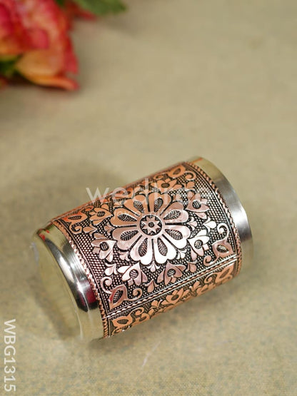 Floral Design Glass - Copper Finish - WBG1315