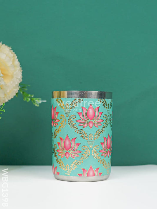 Floral Digital Printed Meenakari Glass - WBG1398