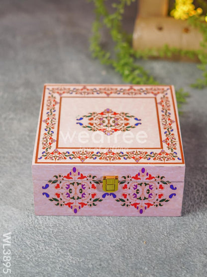 Floral Dry Fruit Box with 4 Partitions - WL3895