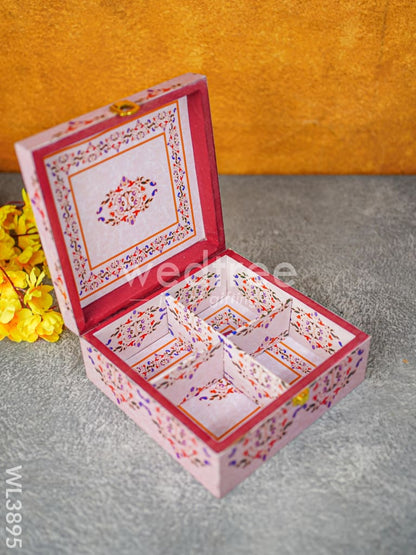 Floral Dry Fruit Box with 4 Partitions - WL3895