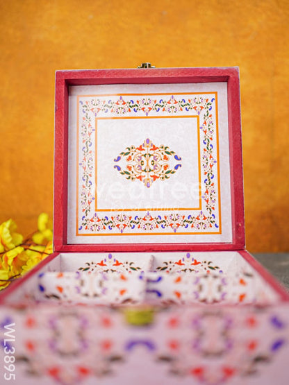 Floral Dry Fruit Box with 4 Partitions - WL3895