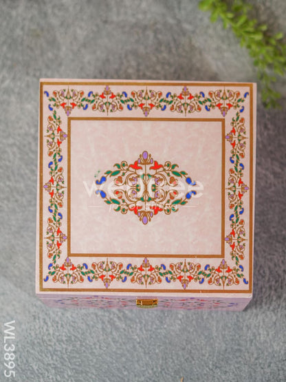 Floral Dry Fruit Box with 4 Partitions - WL3895