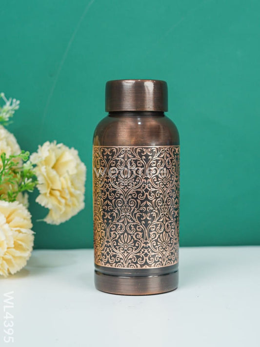 Floral Printed Copper Bottle - 650 ml - WL4395