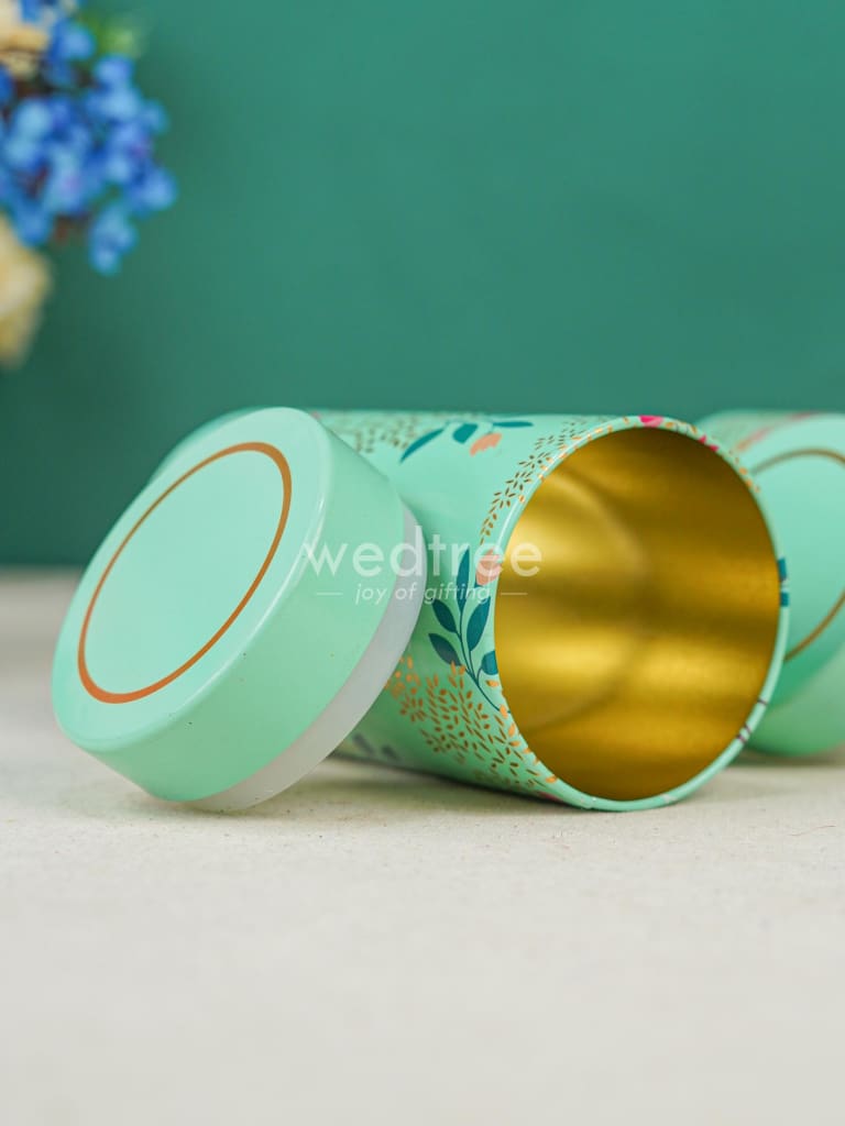 Floral Printed Tin Box with Handle - Set of 3 - WL4371