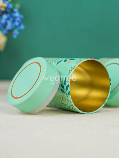 Floral Printed Tin Box with Handle - Set of 3 - WL4371