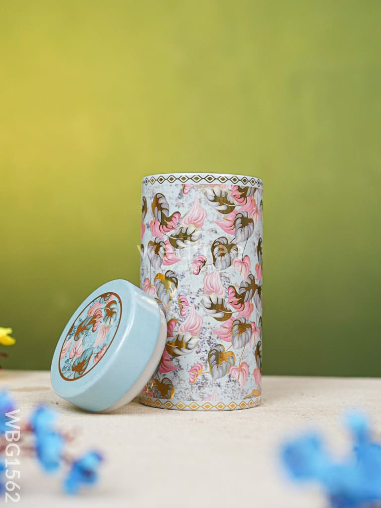 Floral Printed Tin Jar - Wbg1562 Jars & Boxes Rg