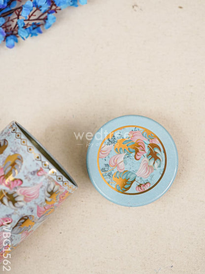 Floral Printed Tin Jar - Wbg1562 Jars & Boxes Rg