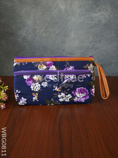 Floral Purse with Faux Leather - WBG0811
