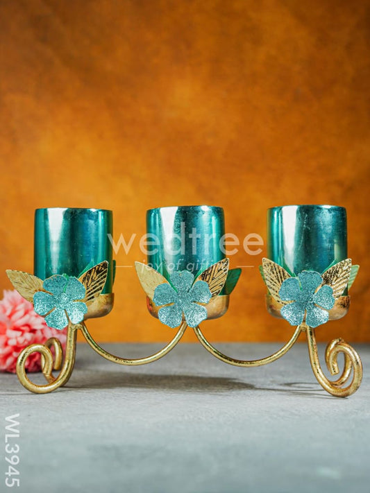 Floral Stand with 3 Glass Candle Holders - WL3945