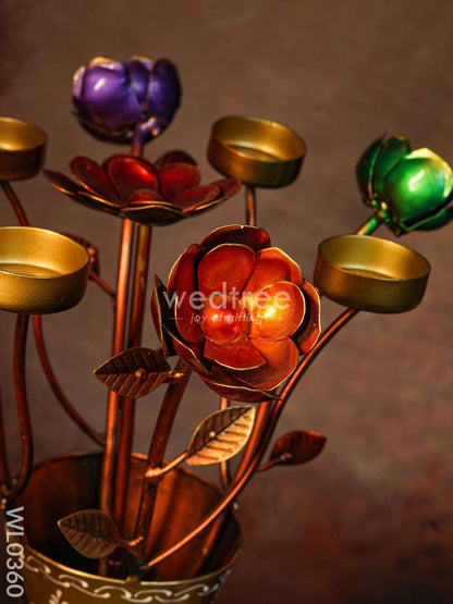 Flower pot T-light holder on elephant - WL0360