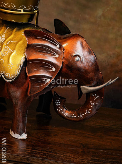 Flower pot T-light holder on elephant - WL0360