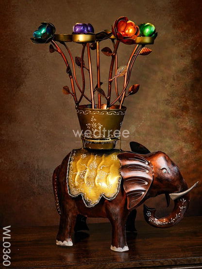 Flower pot T-light holder on elephant - WL0360